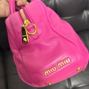 Miu Miu Fuchsia Leather Hand/Shoulder Bag